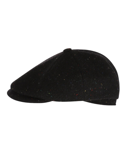 Newsboy Tweed Cap | Zwart Tweed