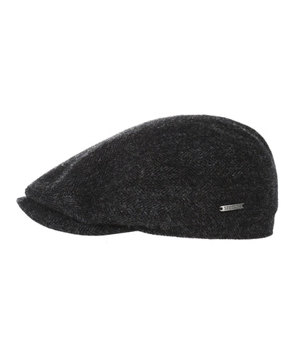Driver Cap Wool Herringbone | Zwart Herringbone