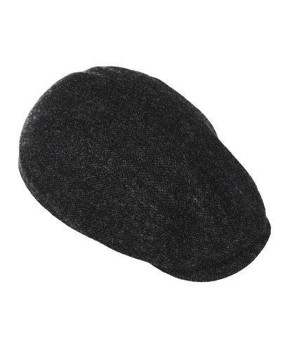 Driver Cap Wool Herringbone | Zwart Herringbone