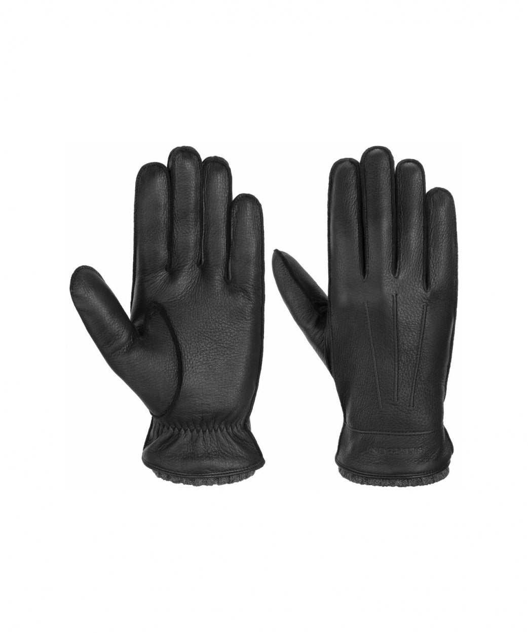 Stetson Handschuhe aus Hirschleder mit Kaschmir | Schwarz