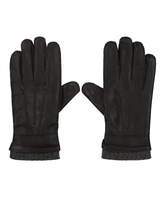 Stetson Handschuhe aus Hirschleder mit Kaschmir | Schwarz