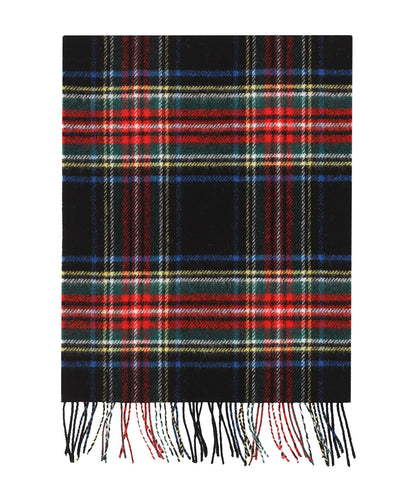 Karierter Lammwollschal | Schwarzer Stewart-Tartan
