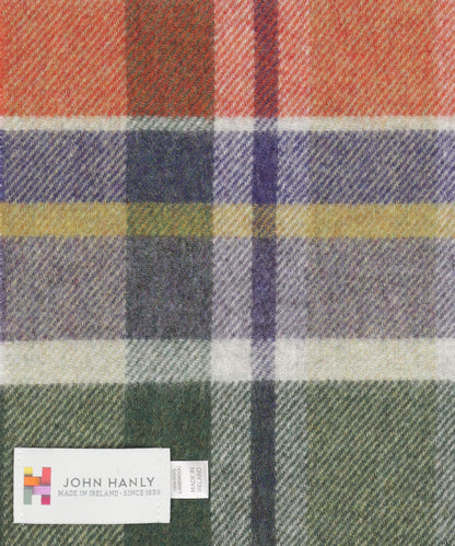 Lambswool Scarf | Green Aubergine Plaid