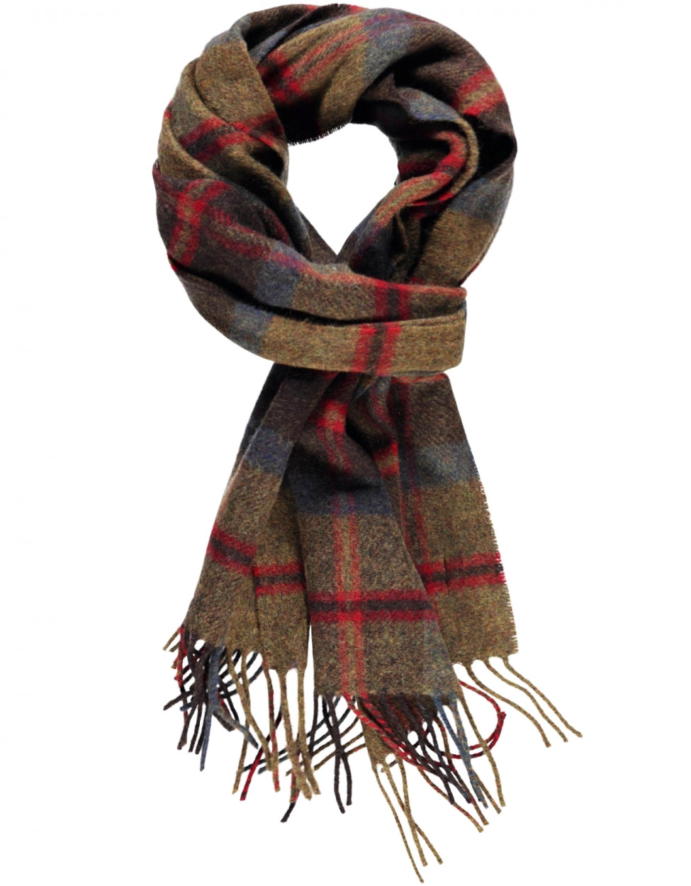Lambswool Scarf Medium | Rust Brown Red Plaid