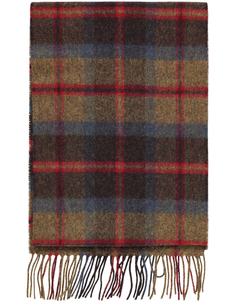 Lambswool Scarf Medium | Rust Brown Red Plaid