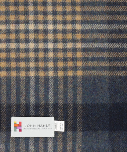 Lambswool Scarf Long | Denim Navy Beige Black Check