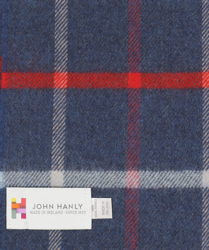Merino Luxus-Wollschal | Denim Roter Schottenkaro