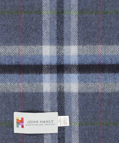 Merino Luxury Wool Scarf | Denim Grey Plaid