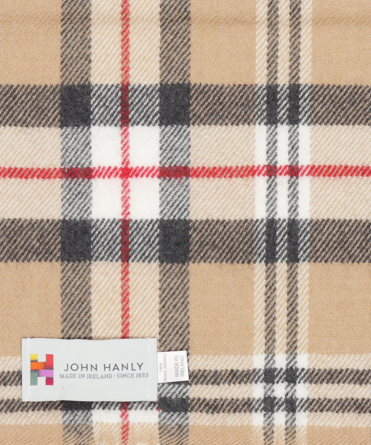 Luxuriöser Merinowollschal | Klassisches Kamel-Tartan