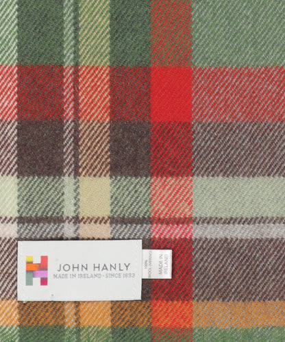 Merino Luxury Wool Scarf | Green Rust Orange Brown Check