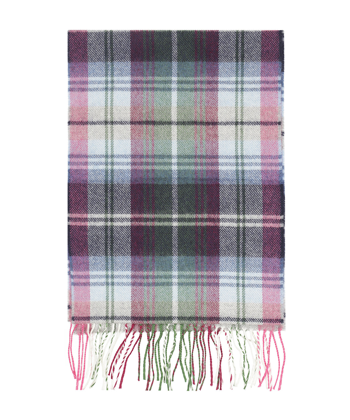 Merino Luxury Wool Scarf | Paars Groen Ecru ruit