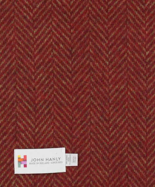 Cashmere Merino Scarf | Olive Maroon Herringbone