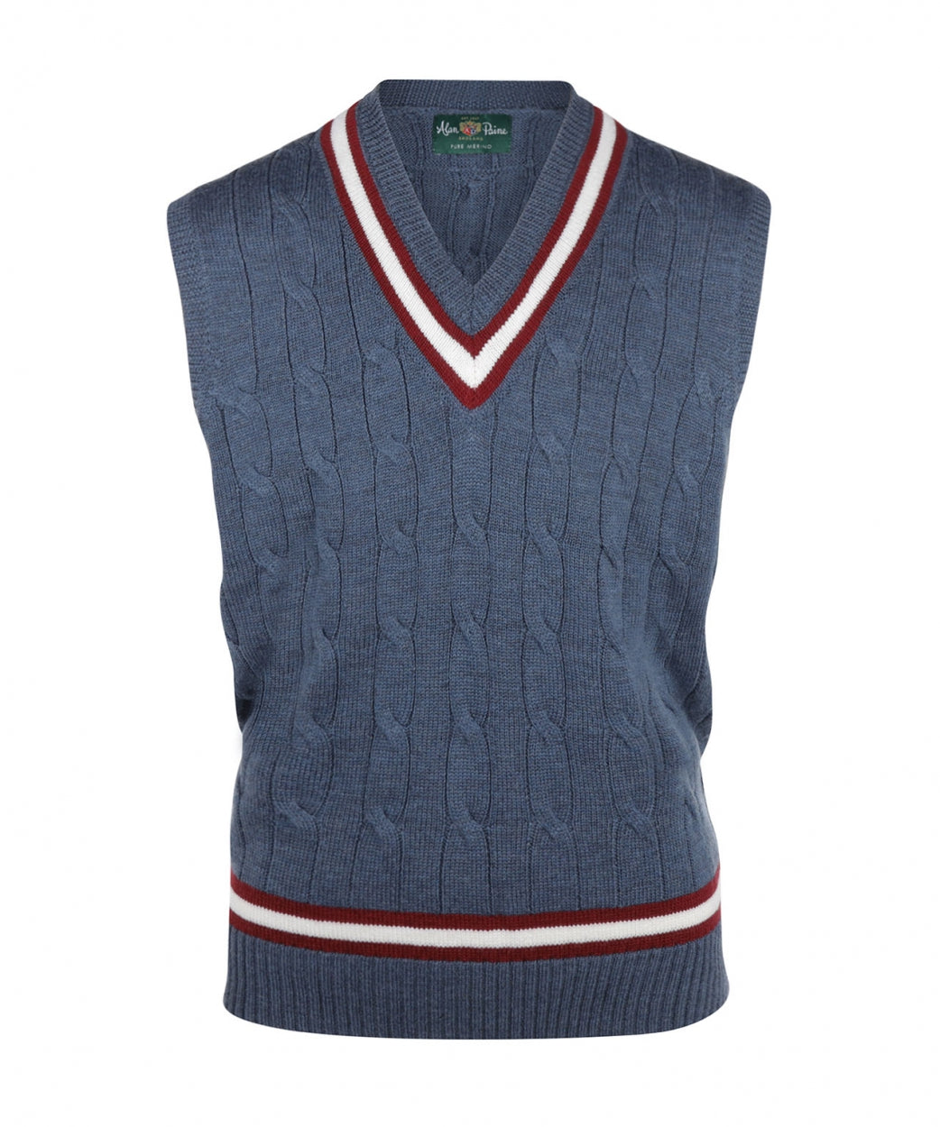 Cricket-Überwurf aus Merinowolle | Denimblau