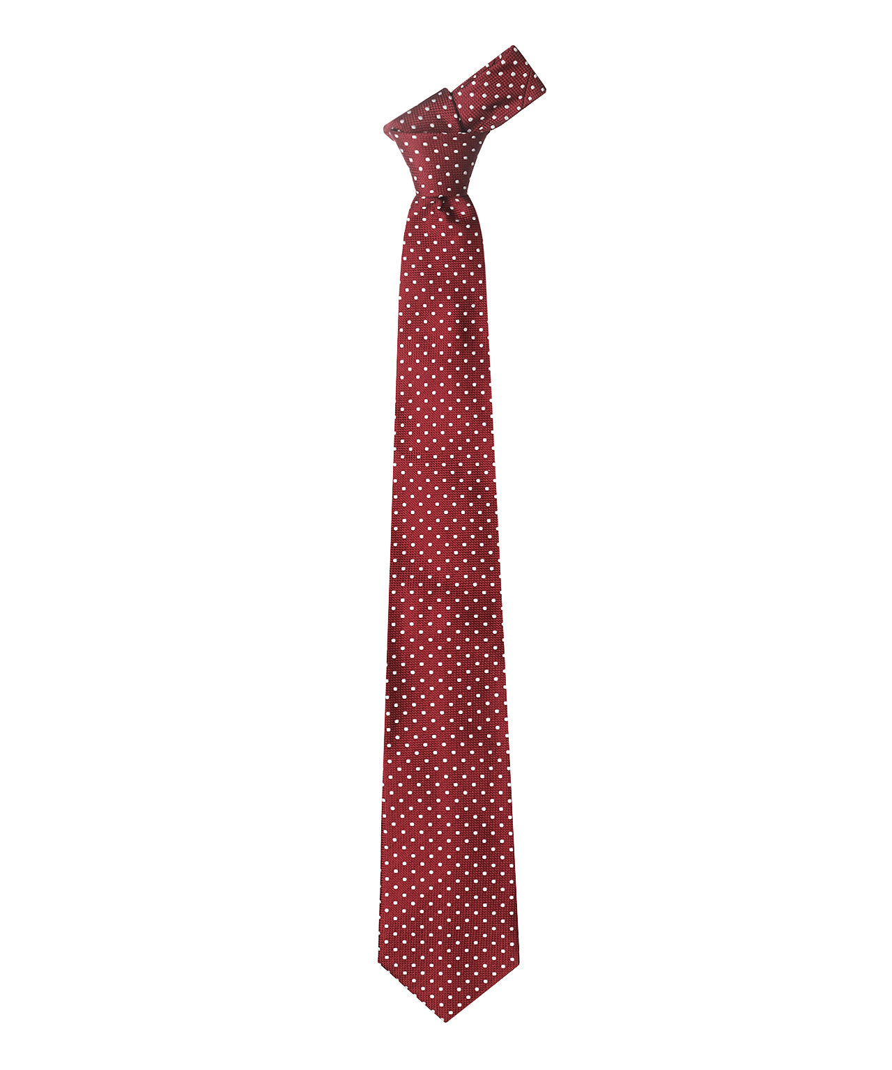 Zijden Stropdas | Bordeaux Stip Wit