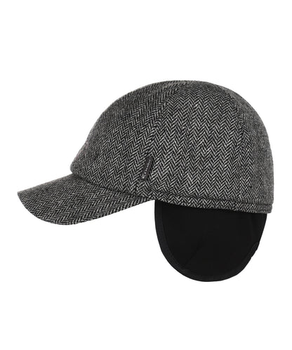 Baseball Cap oorflap | Grijs Herringbone