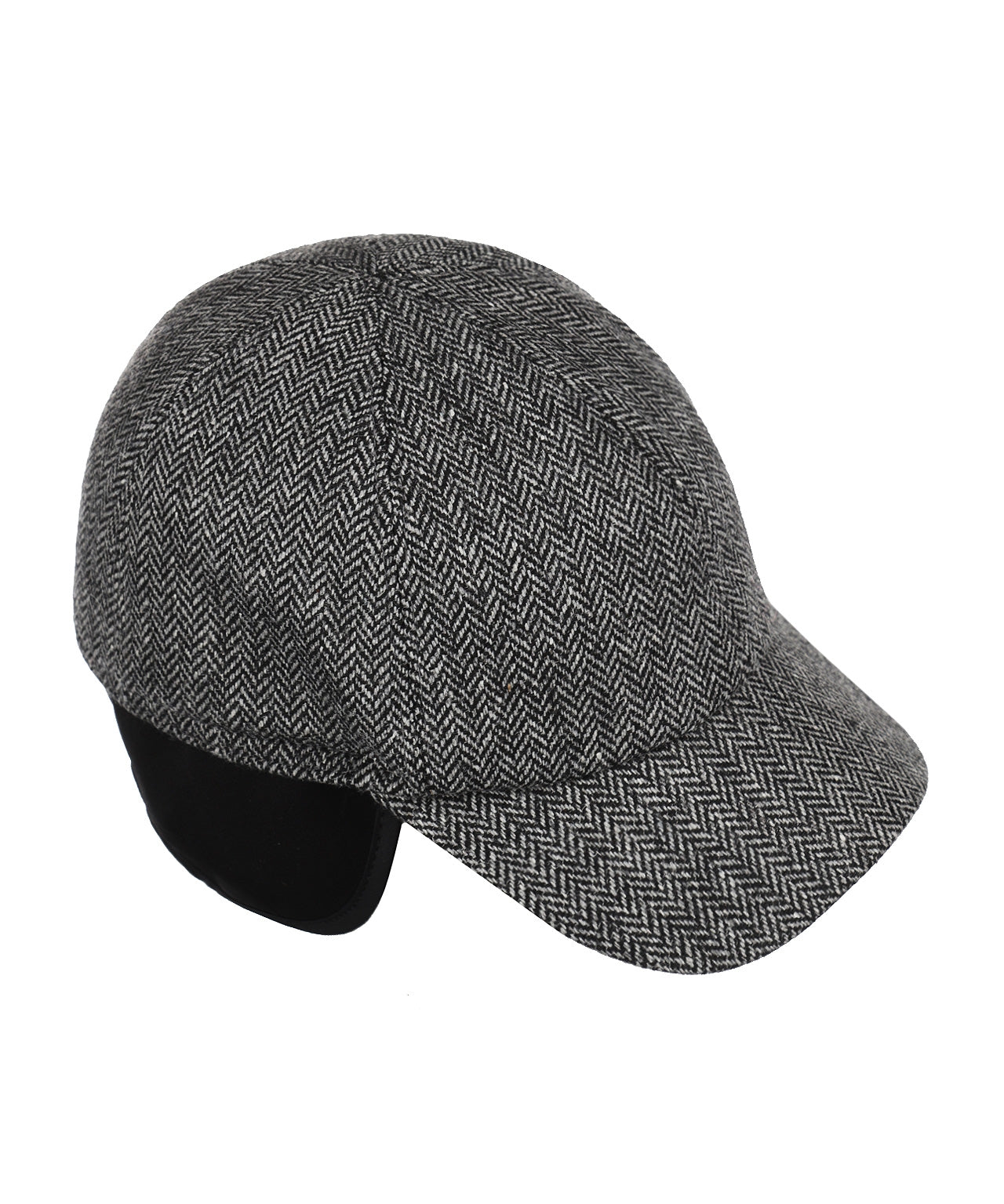 Baseball Cap oorflap | Grijs Herringbone