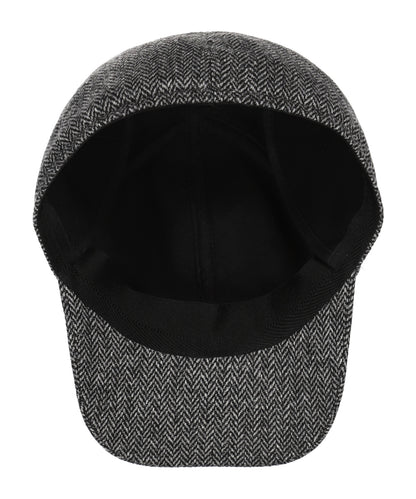 Baseball Cap oorflap | Grijs Herringbone