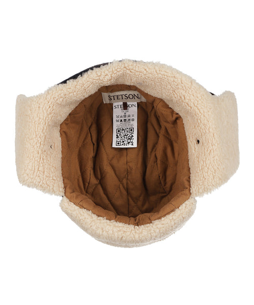 Bomber Cap Wool check | Blauw