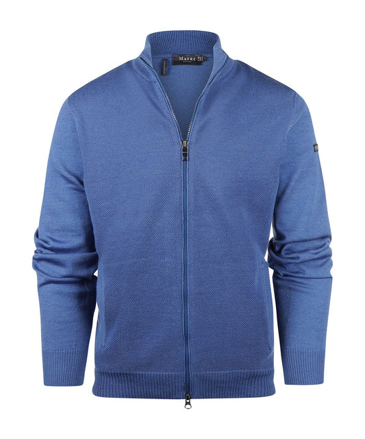 Maerz Sportliche Zip Weste Merino | Blau