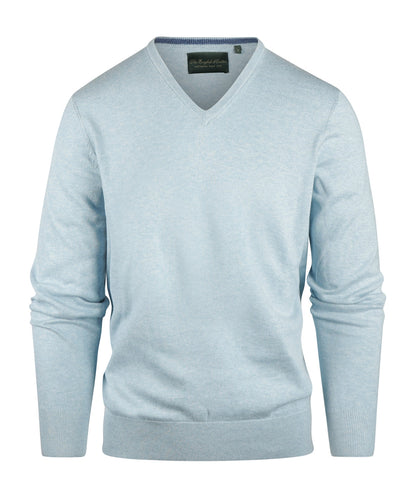 Pullover V-Hals Cotton/Cashmere | Licht Blauw