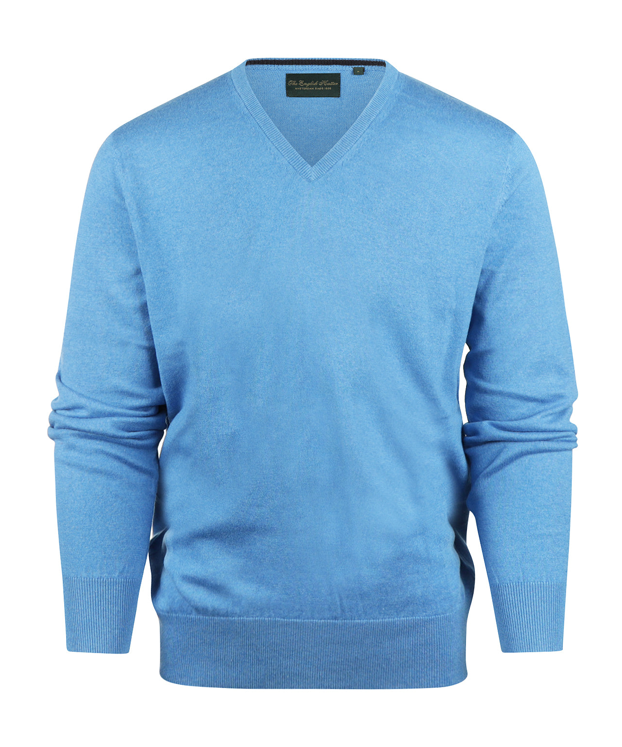 Sweater V-Neck Cotton/Cashmere | Blue