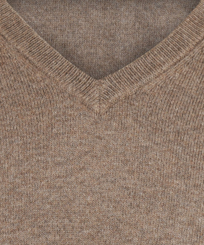 Pullover V-Neck Cotton/Cashmere | Brown