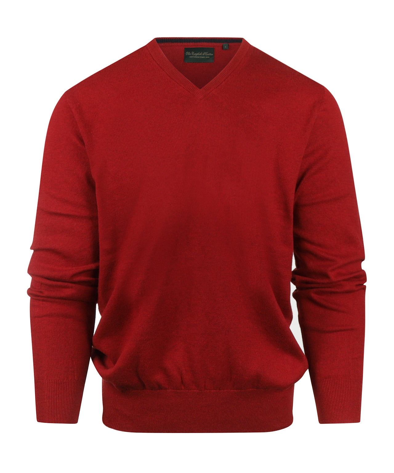 Cotton Cashmere V-Hals Pullover | Bordeaux