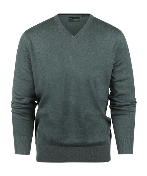 Pullover V-Hals Cotton/Cashmere | Groen
