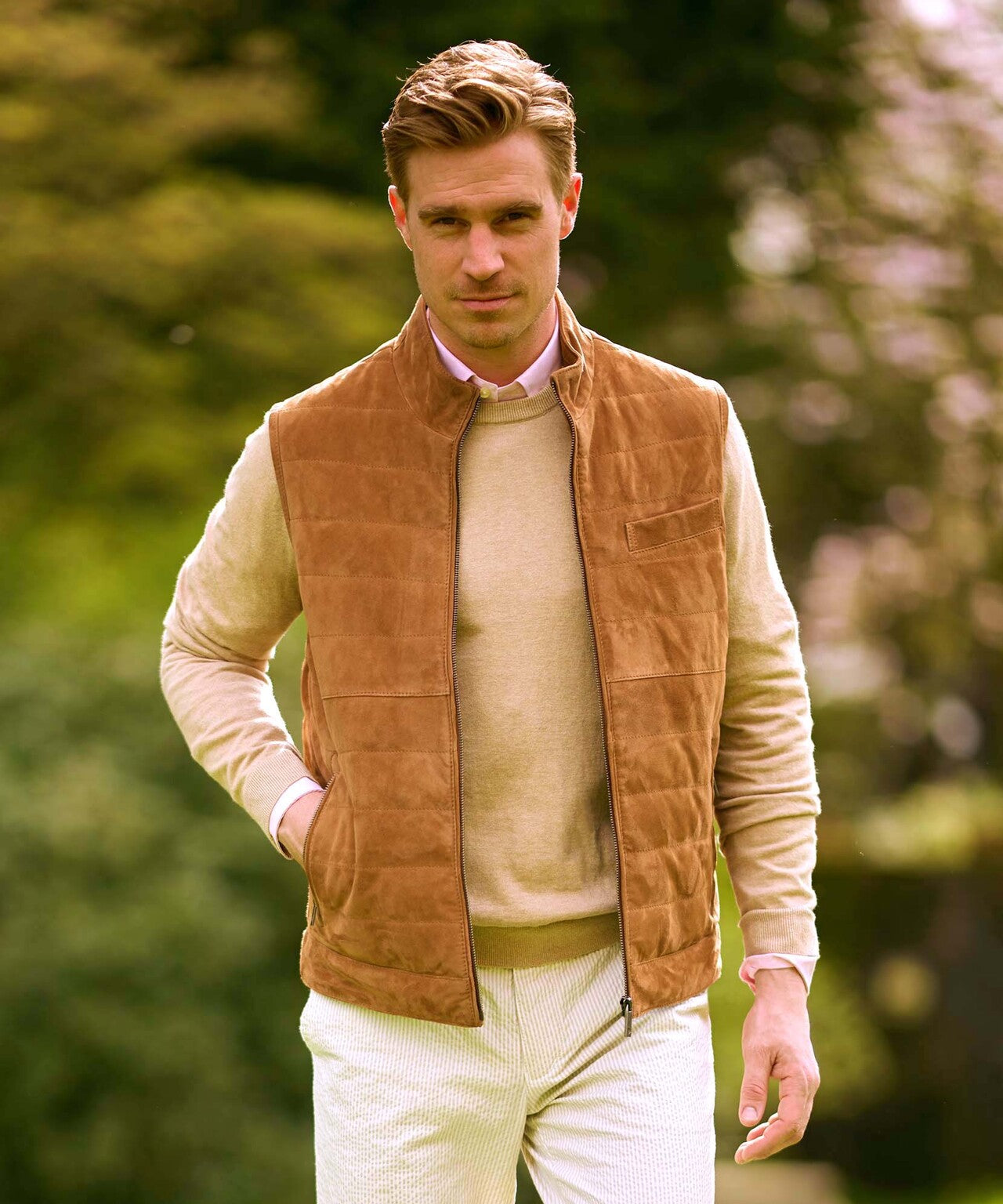 Wellington Bodywarmer Leather | Brown