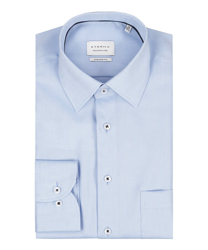 Shirt Normaal boord | Lichtblauw/Wit micro textuur