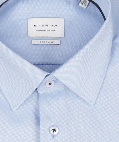 Shirt Normaal boord | Lichtblauw/Wit micro textuur