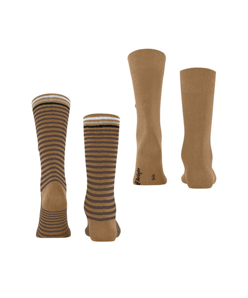 Burlington Sok Everyday Stripe 2-pack | Bruin