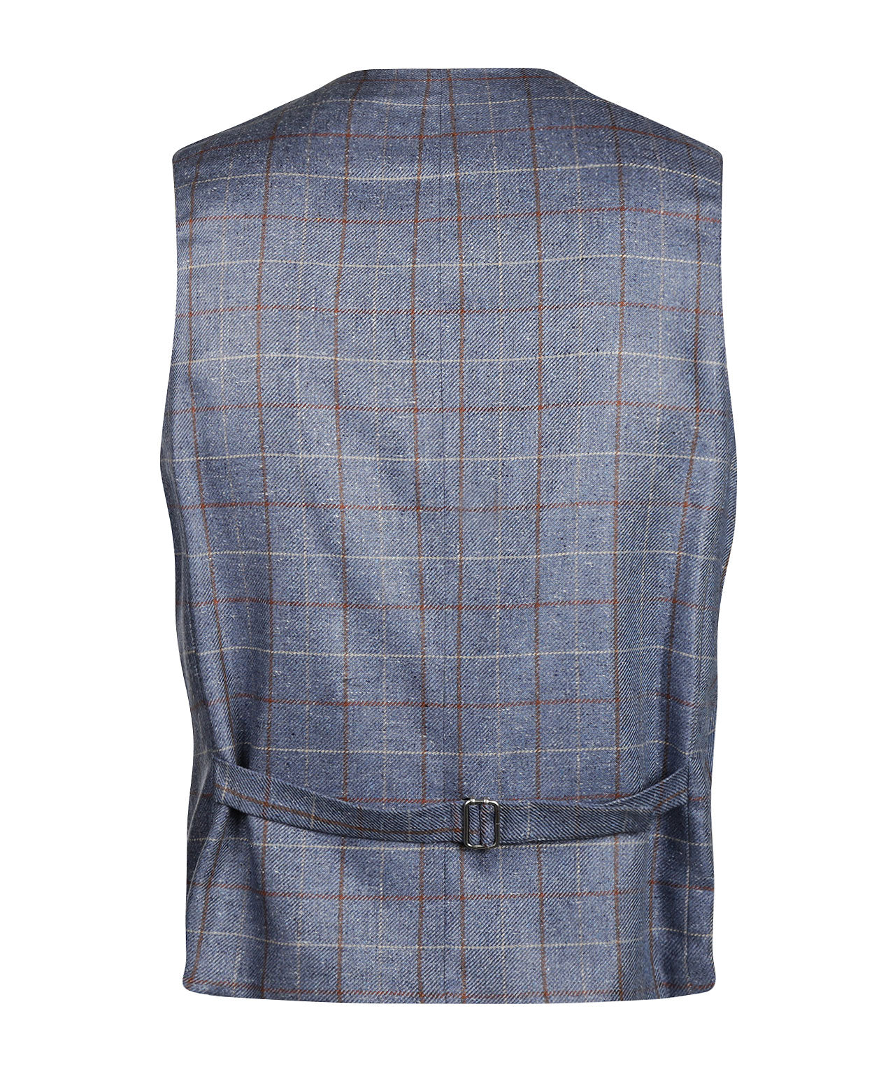 Gilet Zijde | Blauw melange ruit
