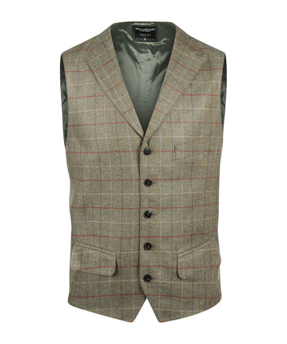 Zijden Gilet | Groen Bruine ruit