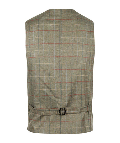 Zijden Gilet | Groen Bruine ruit