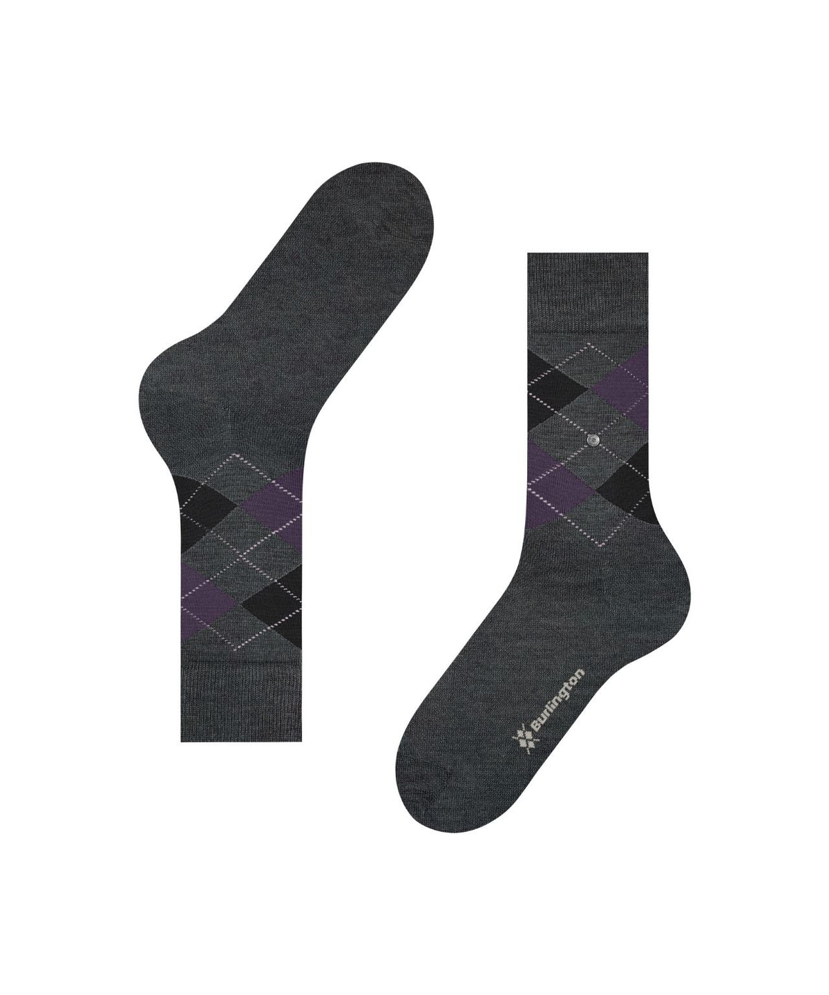 Edinburgh Sok | Asphalt Melange diamond check