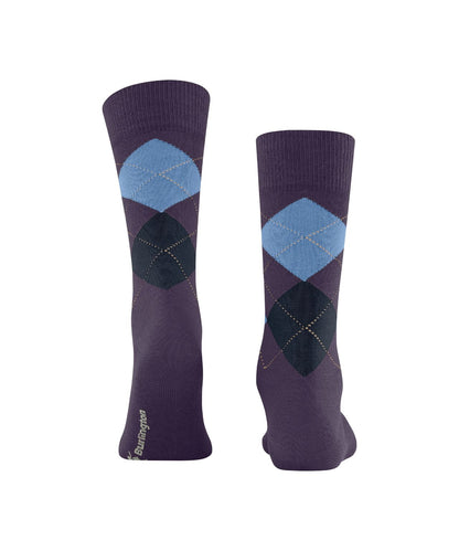Edinburgh Sok | Aubergine diamond check