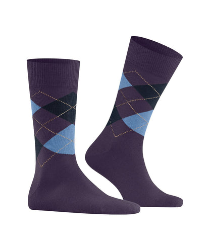 Edinburgh Sok | Aubergine diamond check