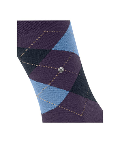 Edinburgh Sok | Aubergine diamond check