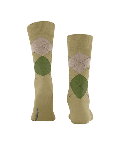 Edinburgh Sok | Khaki diamond check