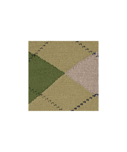 Edinburgh Sok | Khaki diamond check