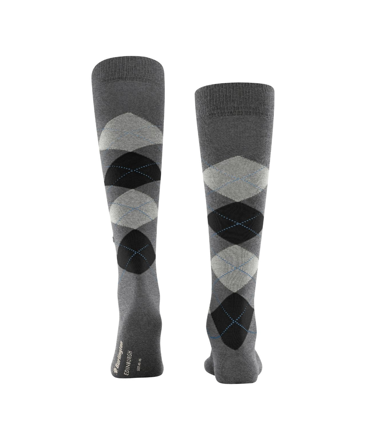 Edinburgh Heren knielang | Grey/Black diamond check