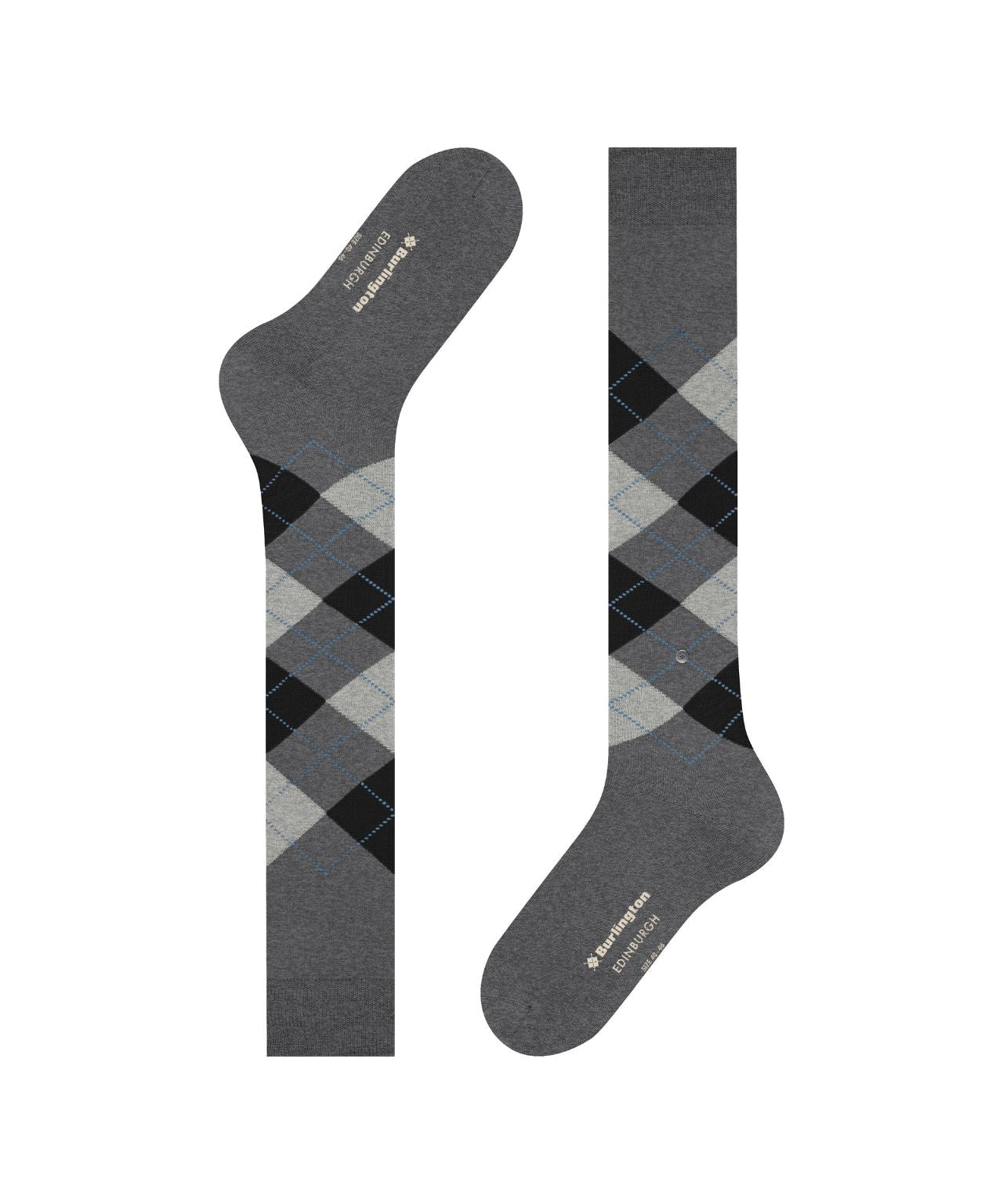 Edinburgh Heren knielang | Grey/Black diamond check