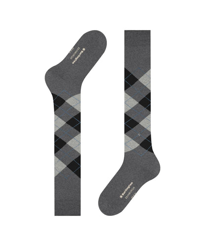 Edinburgh Heren knielang | Grey/Black diamond check
