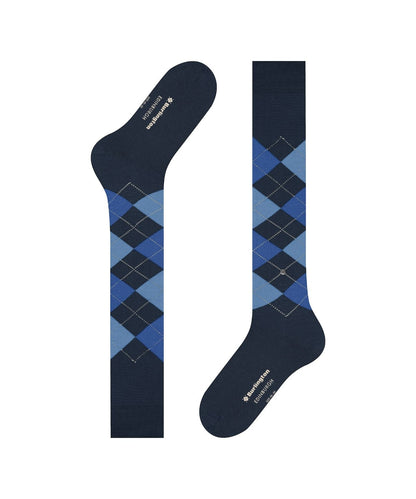 Edinburgh Heren knielang | Navy/Blue diamond check