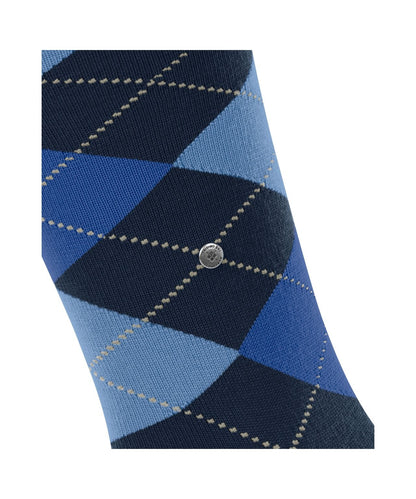 Edinburgh Heren knielang | Navy/Blue diamond check