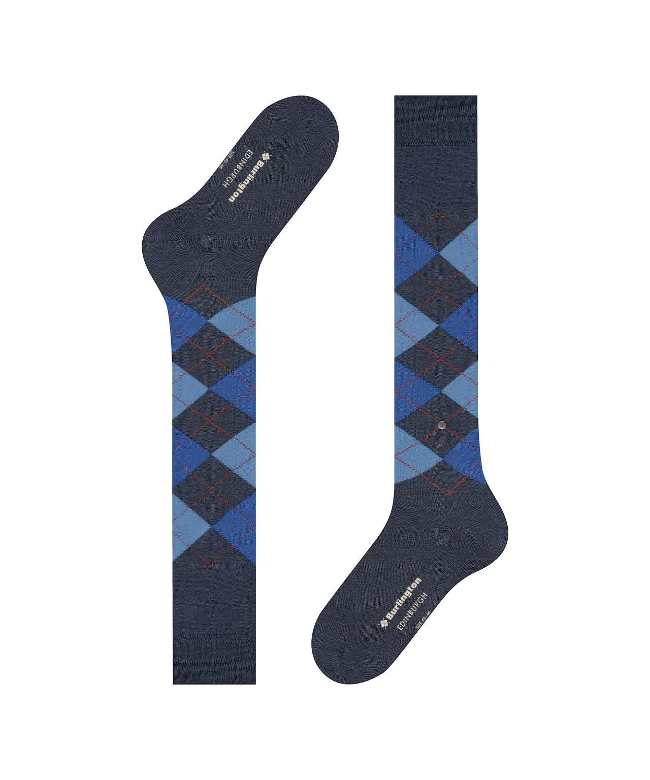 Edinburgh Heren knielang | Denim/Blue diamond check