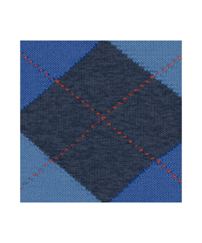 Edinburgh Heren knielang | Denim/Blue diamond check
