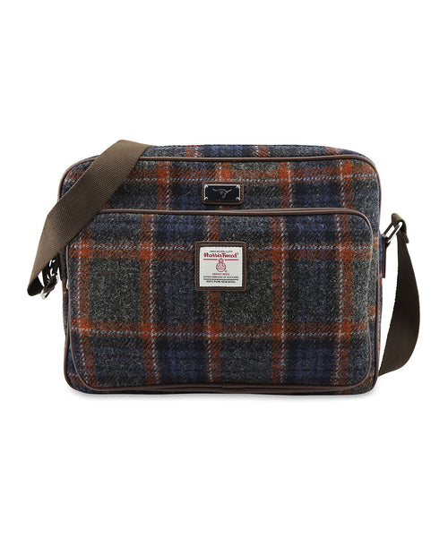 Harris Tweed Messenger Bag | Blauw