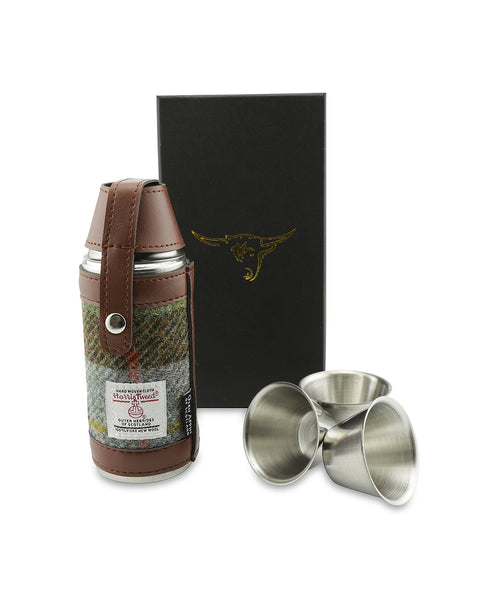 Harris Tweed Hunting Flask | Groen